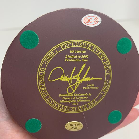 David Frykman Santa w/ Staff Signed Event Piece Merry Christmas Figurine 2000 - Picture 8 of 10